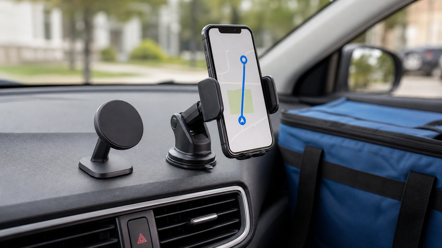 Magnetic vs Clamp Phone Mounts for Delivery Work b-roll image
