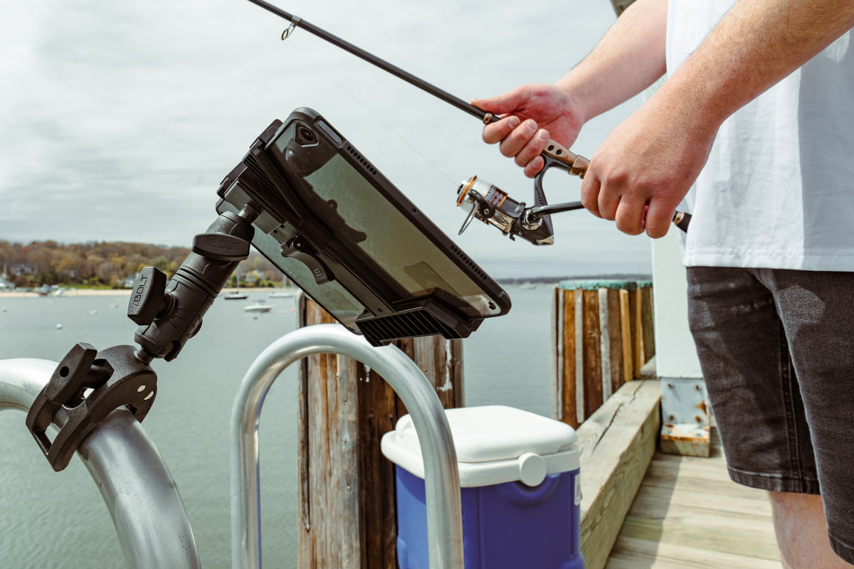 iBOLT mounting setup used in an outdoor boating environment