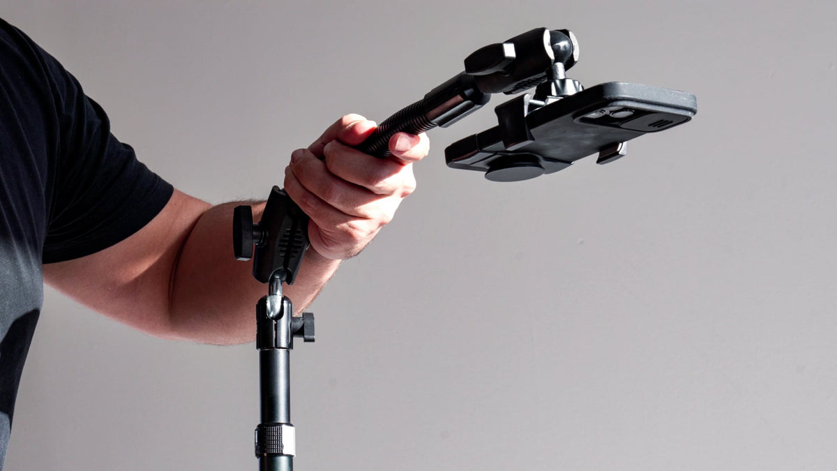 iBOLT mounting setup in a content creation workspace