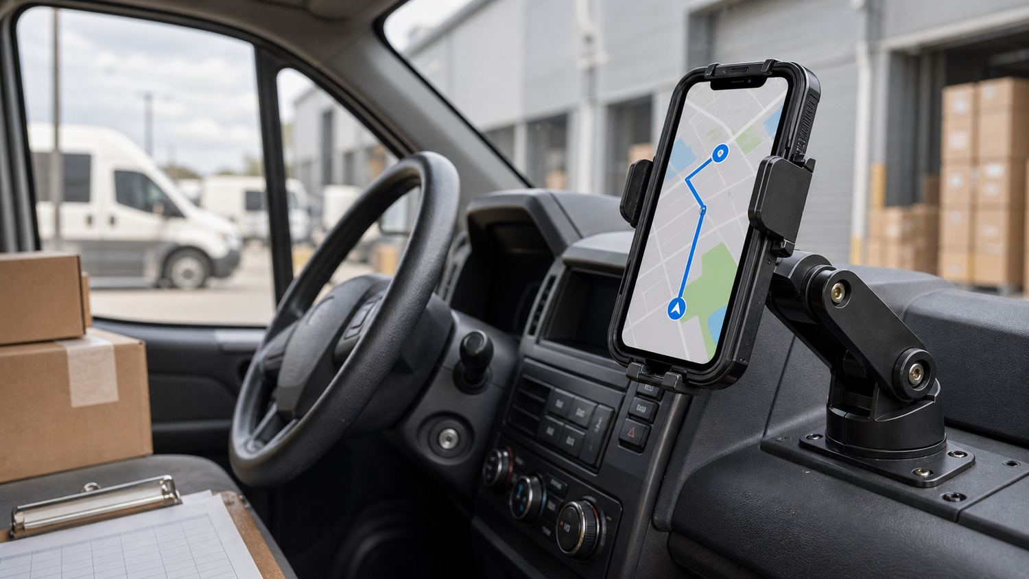 Commercial-Grade Phone Mounts for Delivery Drivers b-roll image