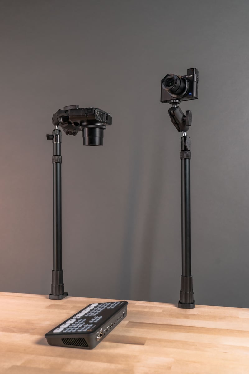 iBOLT mounting setup in a content creation workspace
