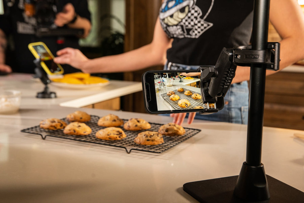 iBOLT device mounting setup in a restaurant workspace