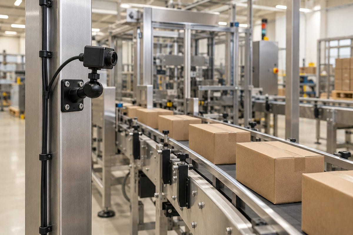 Illustration of camera observation at a dry sealed-carton packaging station