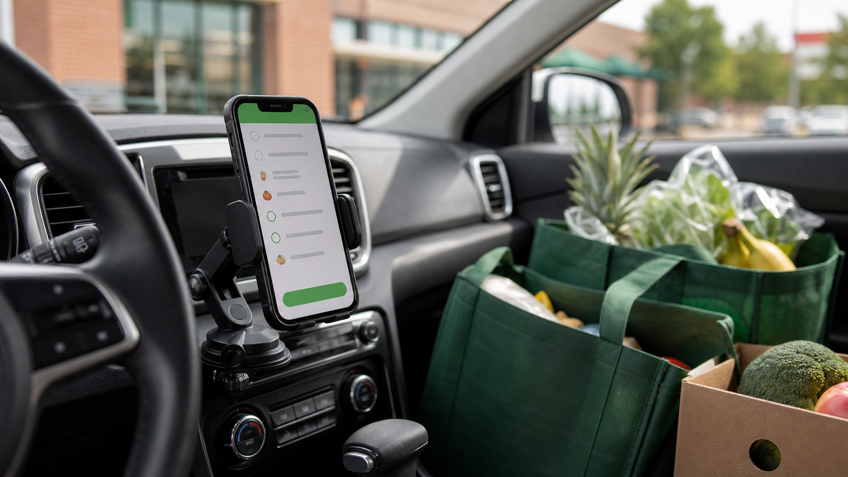 Best Phone Mount for Instacart and Grocery Delivery Drivers b-roll image