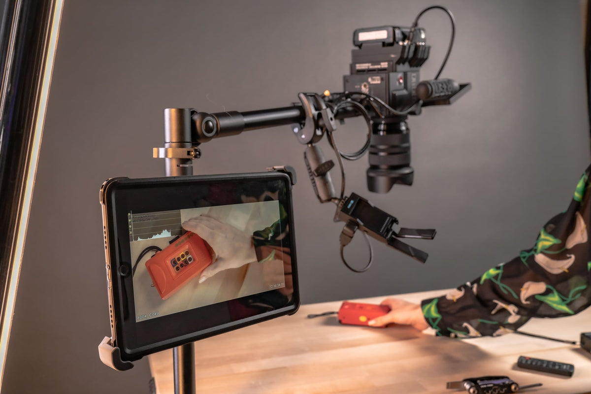 iBOLT mounting setup in a content creation workspace