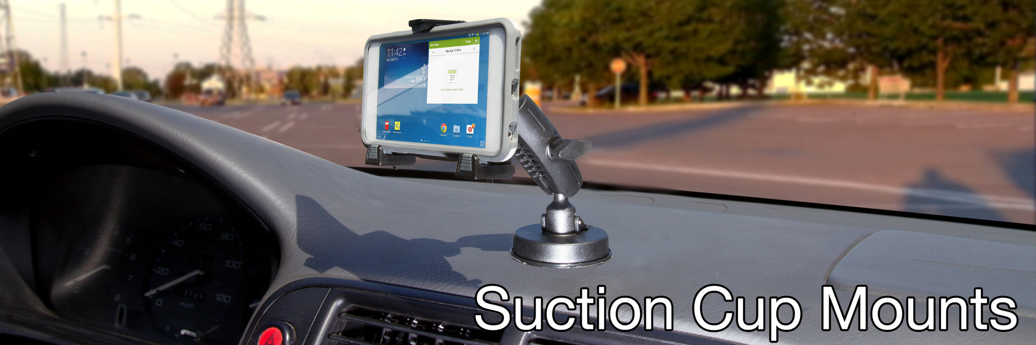 IBOLT Heavy Duty Suction Cup Mount - 25mm Ball Joint For Phones, Tablets, Barcode Scanners