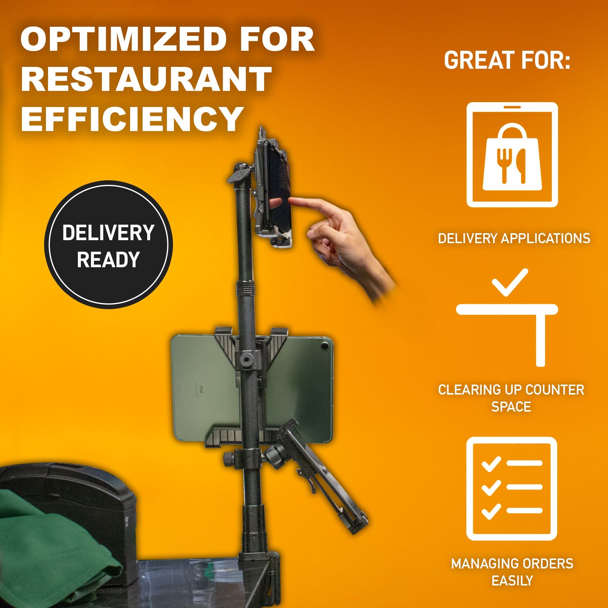 iBOLT™ Tablet Tower- TabDock™ POS Clamp Mount - with 3 Tablet Holders