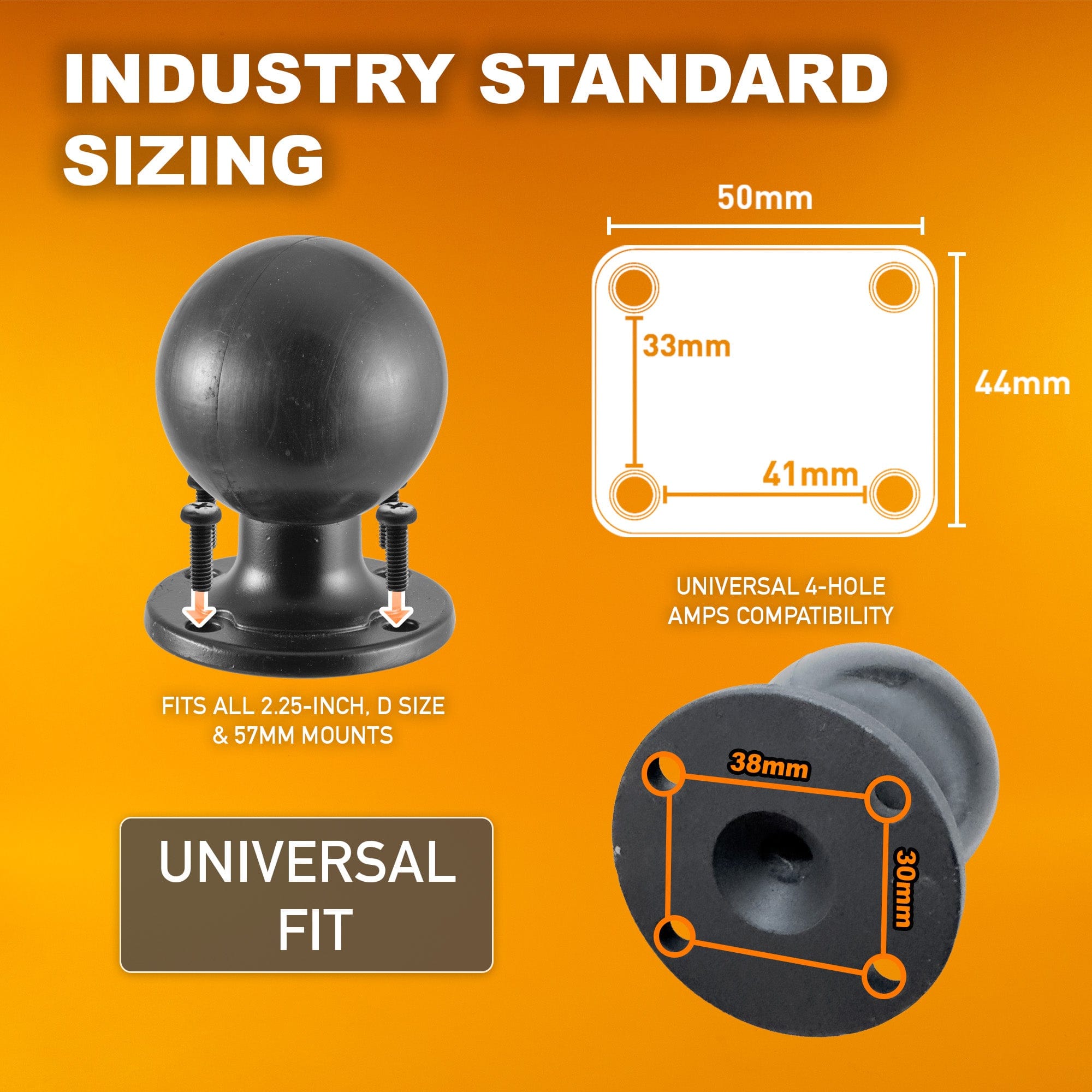 iBOLT VESA 75x75 / 100x100 Monitor Pillar Mount with 57mm (2.25-inch) Ball Joint