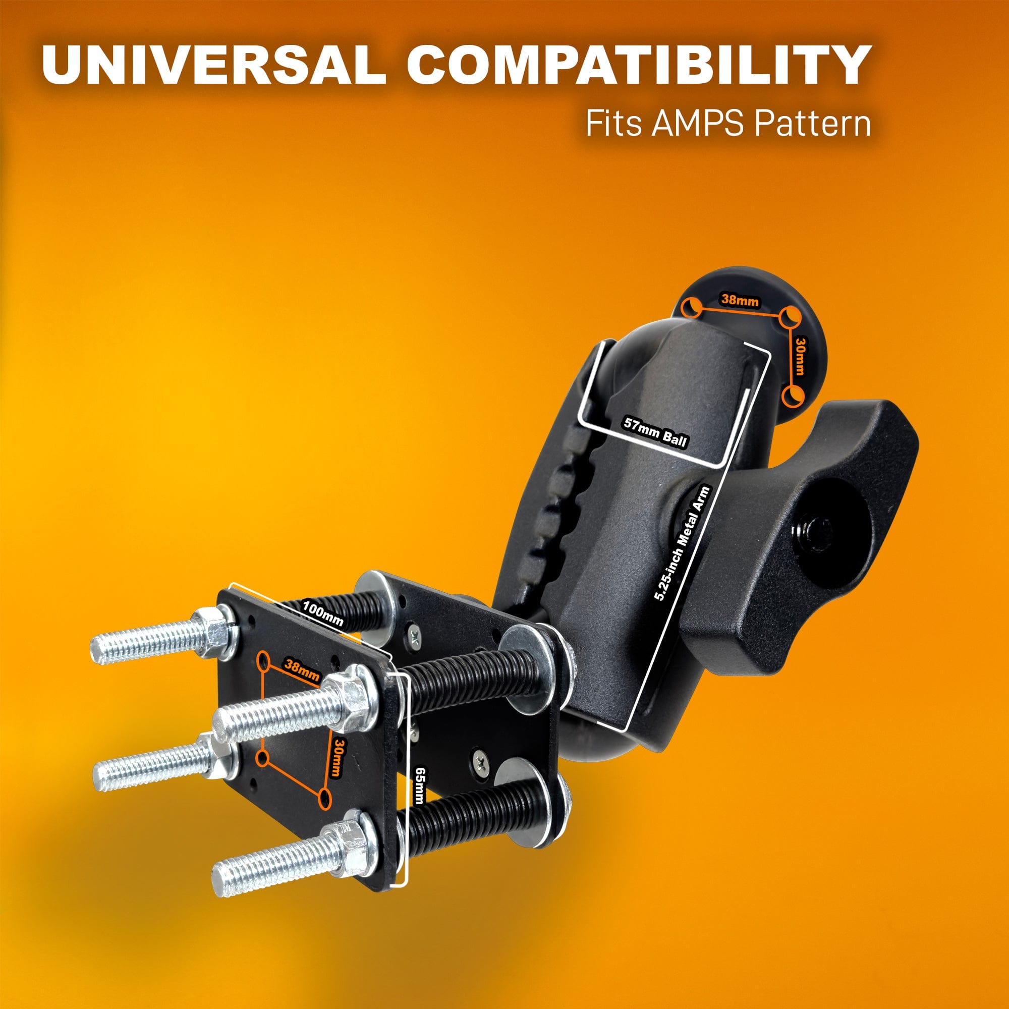 iBOLT Mounts iBOLT AMPS Forklift Pillar Mount with 57mm (2.25-inch) Ball Joint and 5.25" Metal Arm