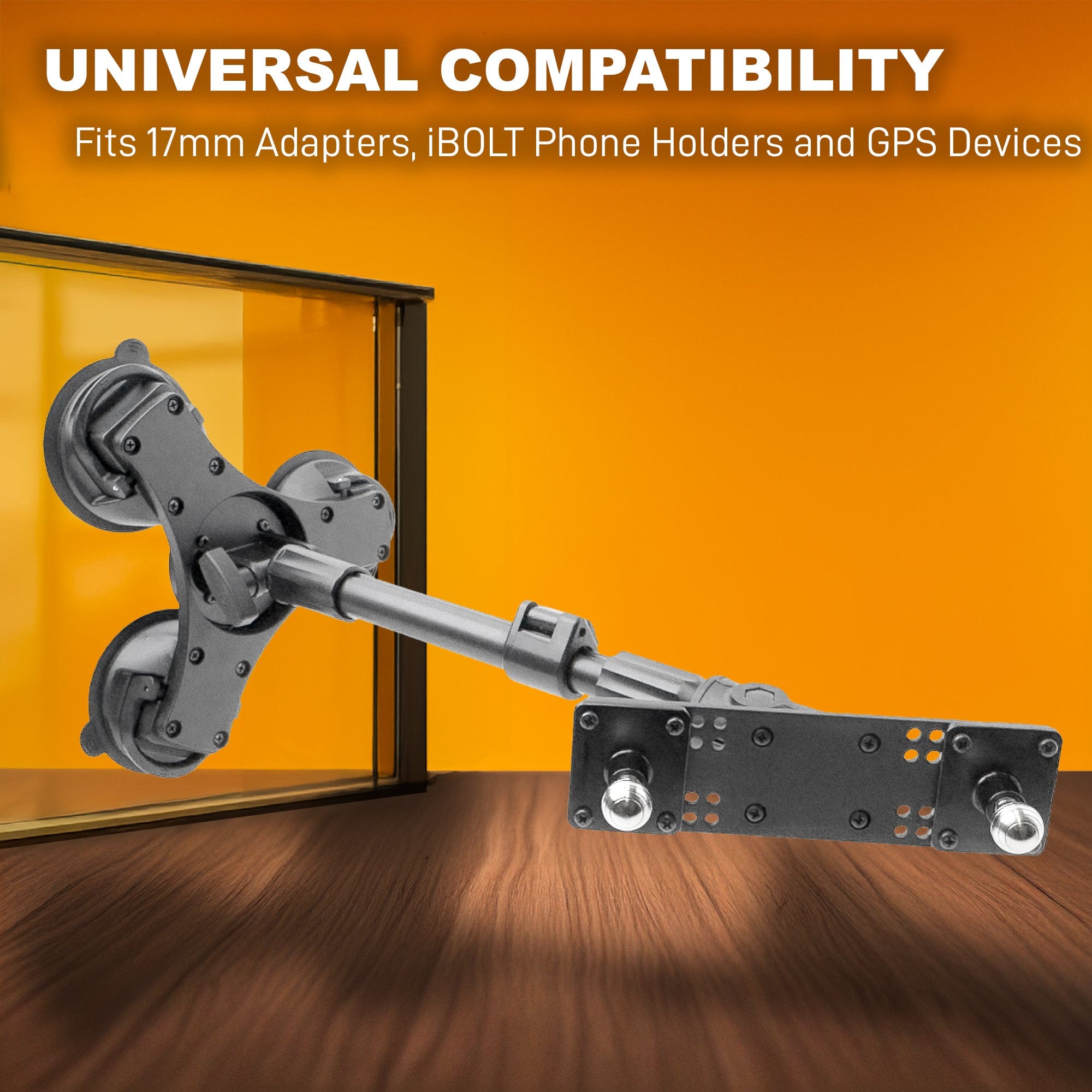 iBOLT Mounts iBOLT Metal 17mm ExtendiBOLT Triple Suction Cup Mount