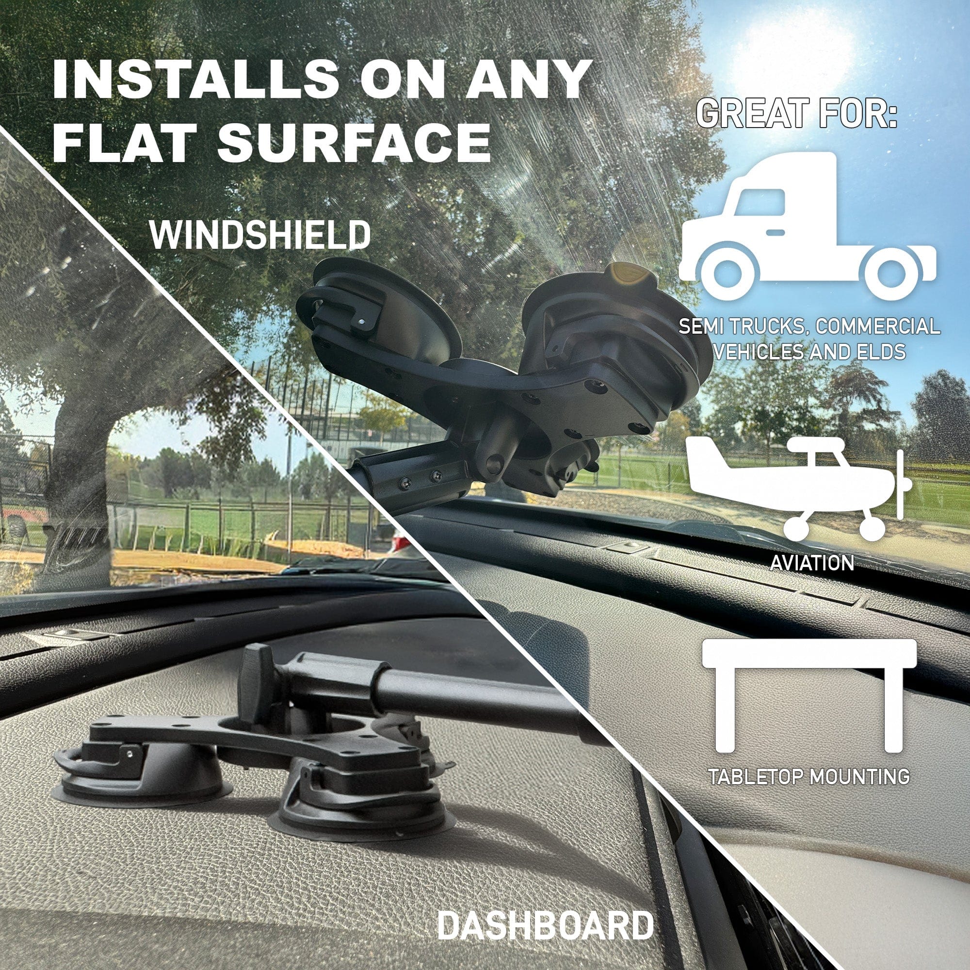 iBOLT Mounts iBOLT TabDock ExtendiBOLT Triple Suction Cup Mount