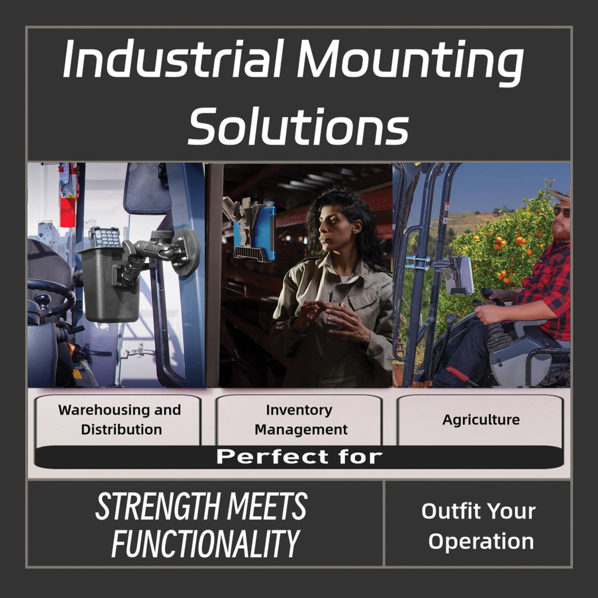 iBOLT Mounts iBOLT XL Barcode Scanner triMag Low-Profile Strong Magnetic Mount