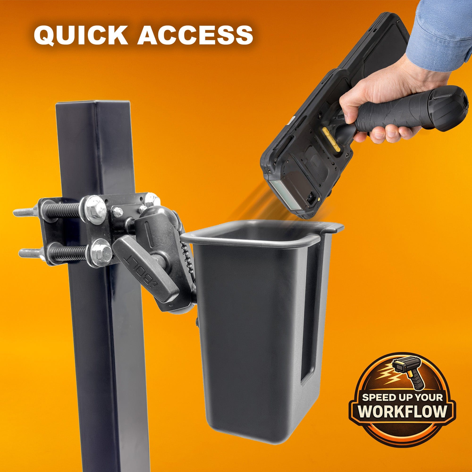 iBOLT Mounts iBOLT XL Forklift Barcode Scanner Holder 38mm Mount