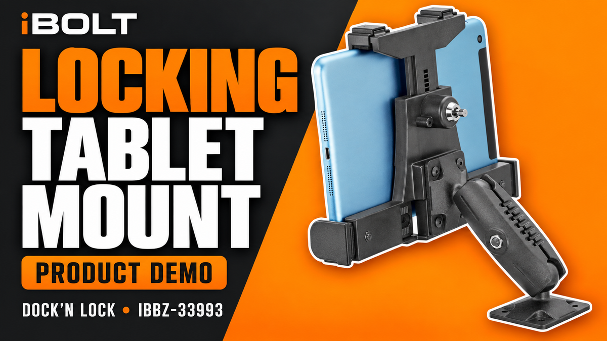 iBOLT Dock'n Lock BizMount AMPS IBBZ-33993 — full assembly and keyed tablet-lock demonstration