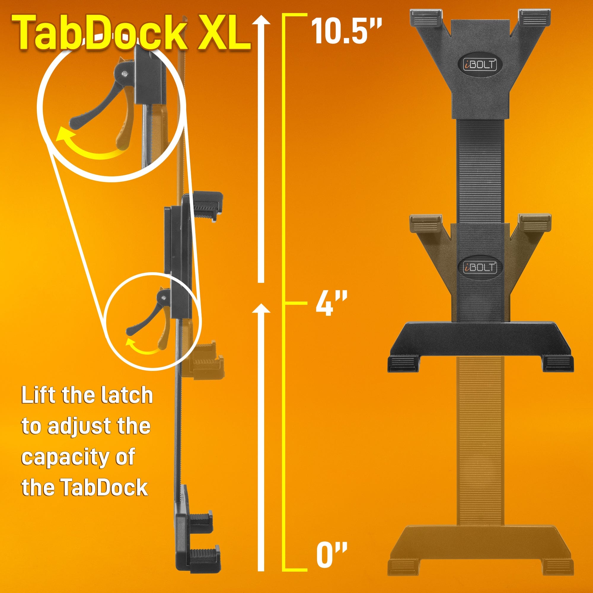 iBOLT TabDock™ MagDock- Heavy Duty Magnetic Mount for All 7”-10” Tablets- Great for fridges, Restaurants, Automotive, Workout Equipment
