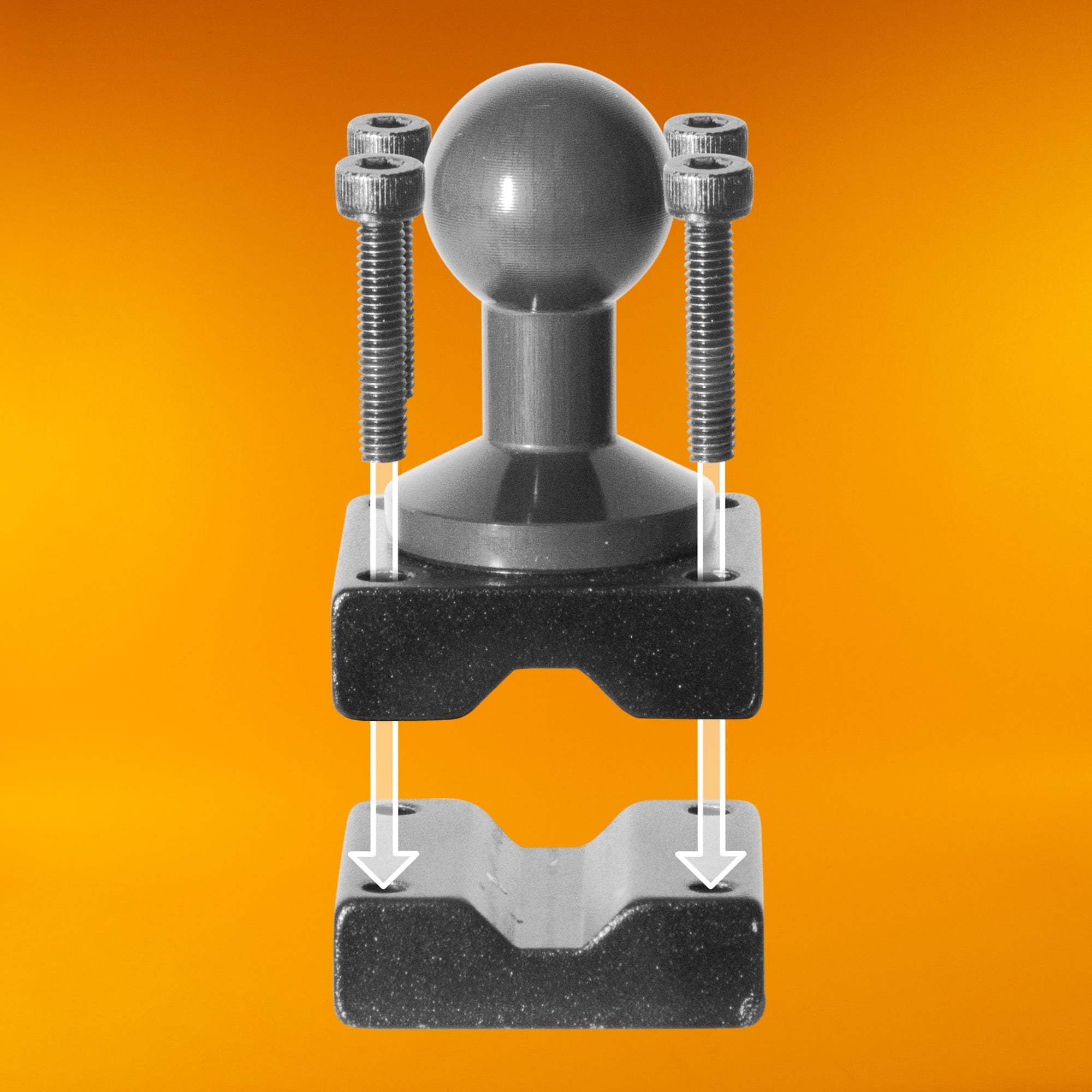iBOLT 20mm Metal Ball to Headrest Mounting Bracket