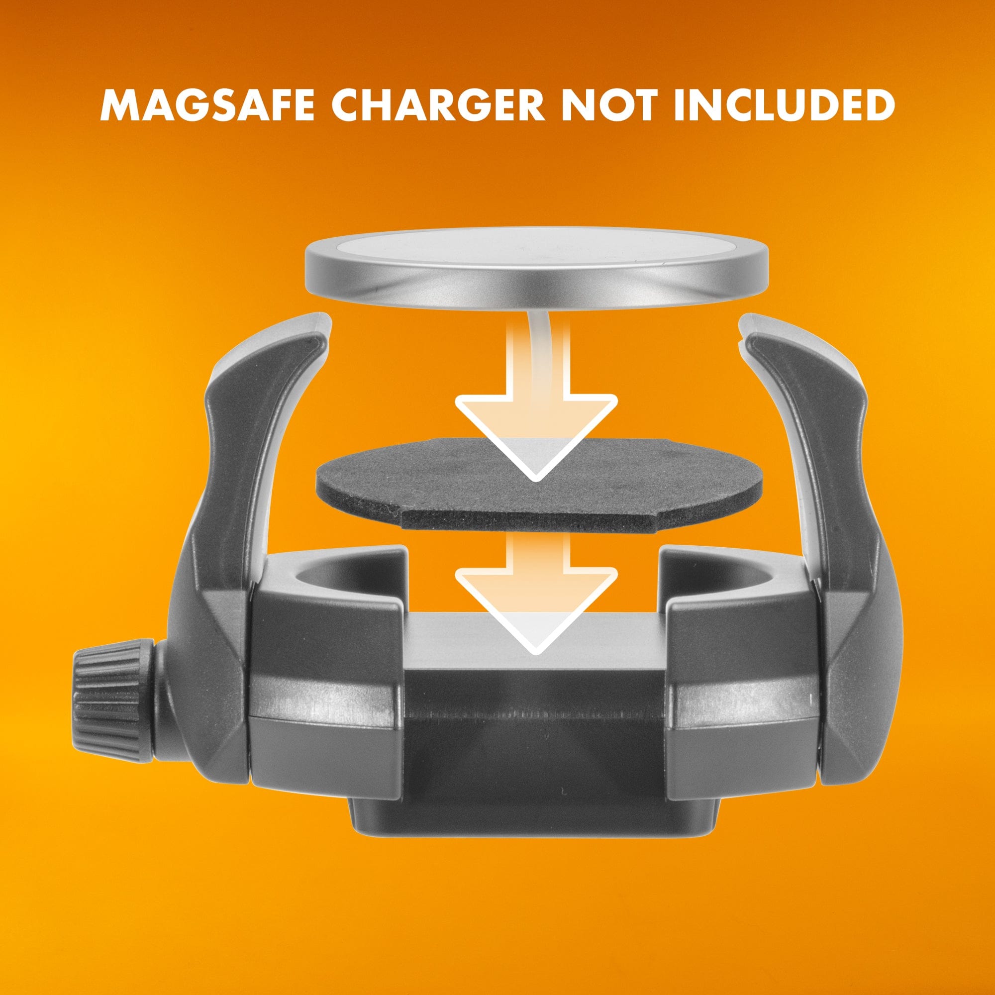 iBOLT SafeMag Suction Cup Mount- Compatible with Qi, MagSafe and Wireless charging pucks