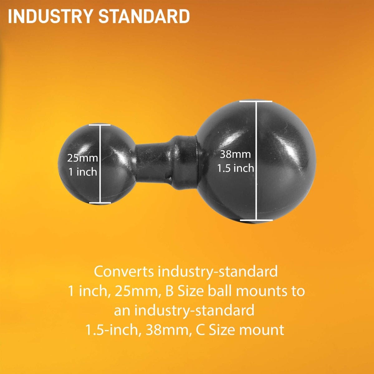 iBOLT™ 25mm / 1 inch / B Size to 38mm / 1.5 inch / C Size Composite Extension Ball Adapter