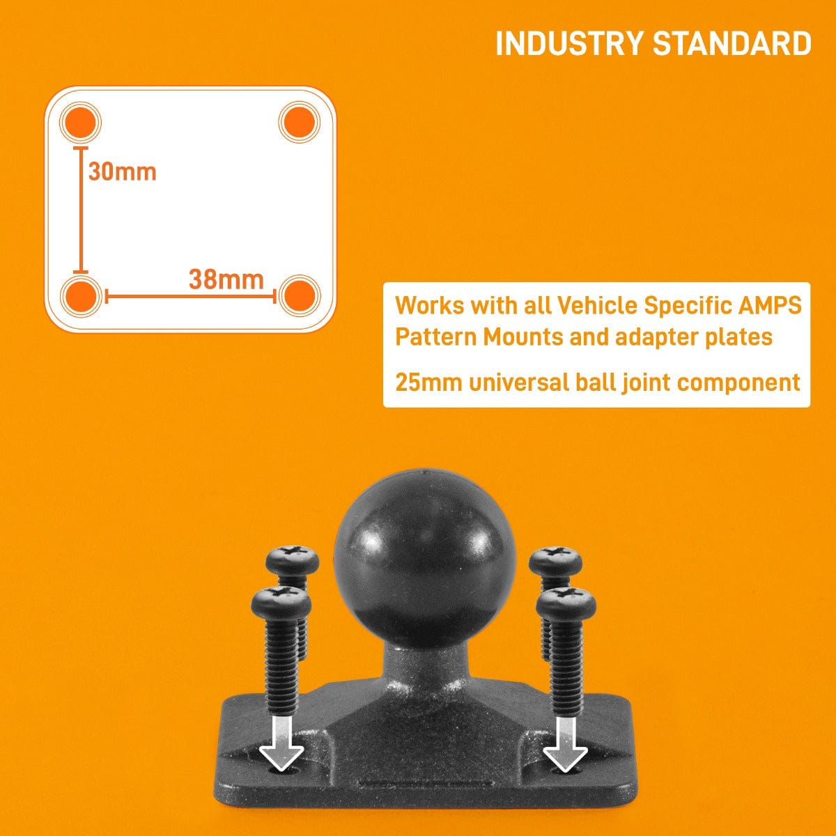 iBOLT™ Dock'n Lock Bizmount™ AMPS- Heavy Duty Industrial Composite Locking drill base Mount for all 7" - 10" tablets