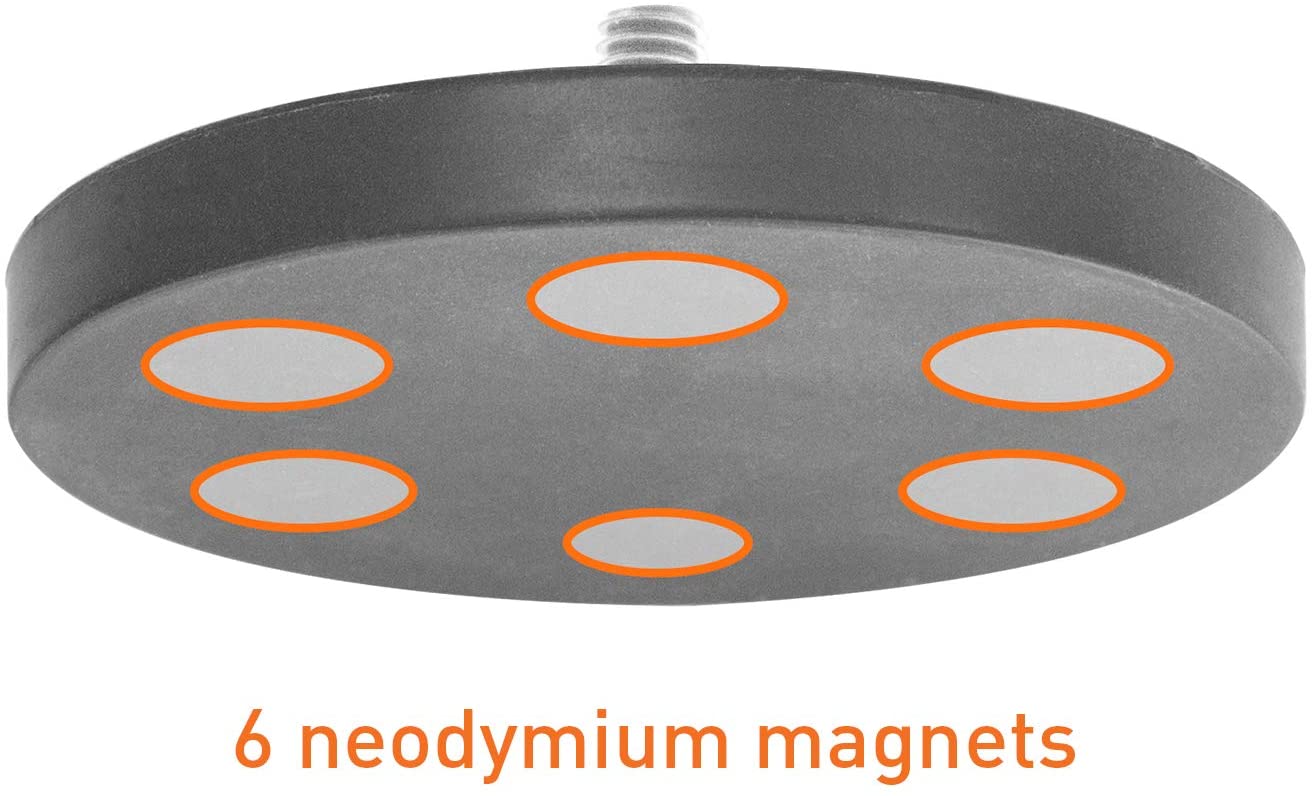 iBOLT 88mm Diameter Magnetic Mount Base w/ 1 / 4 20 Camera Screw and Compatible with GoPro Adapter