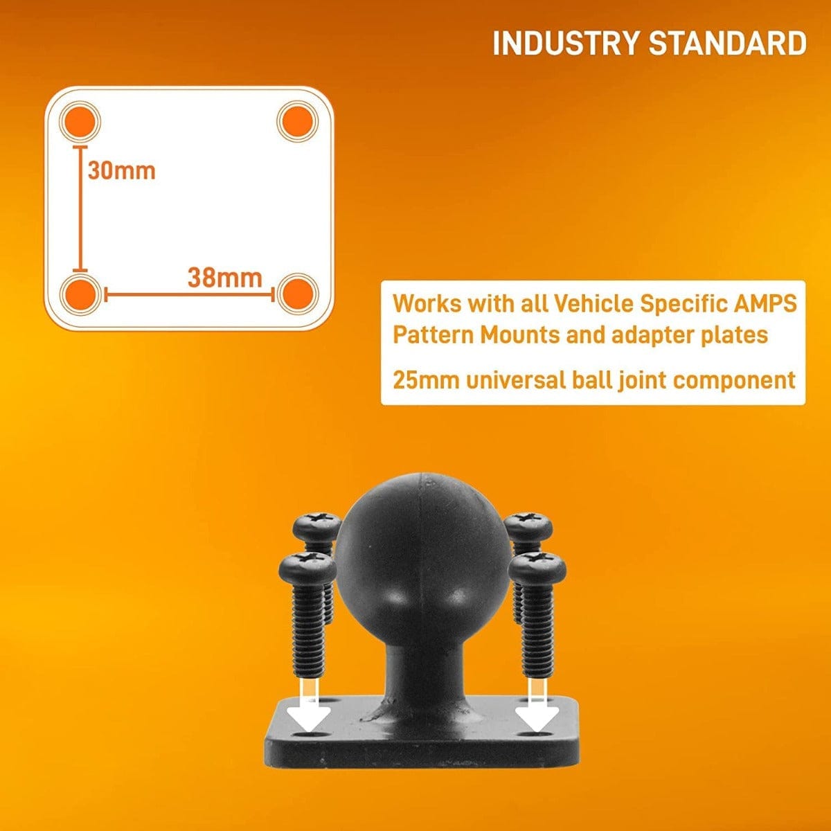iBOLT 7.45 inch Composite Dual Ball Bizmount™ with Metal AMPS Drill Base