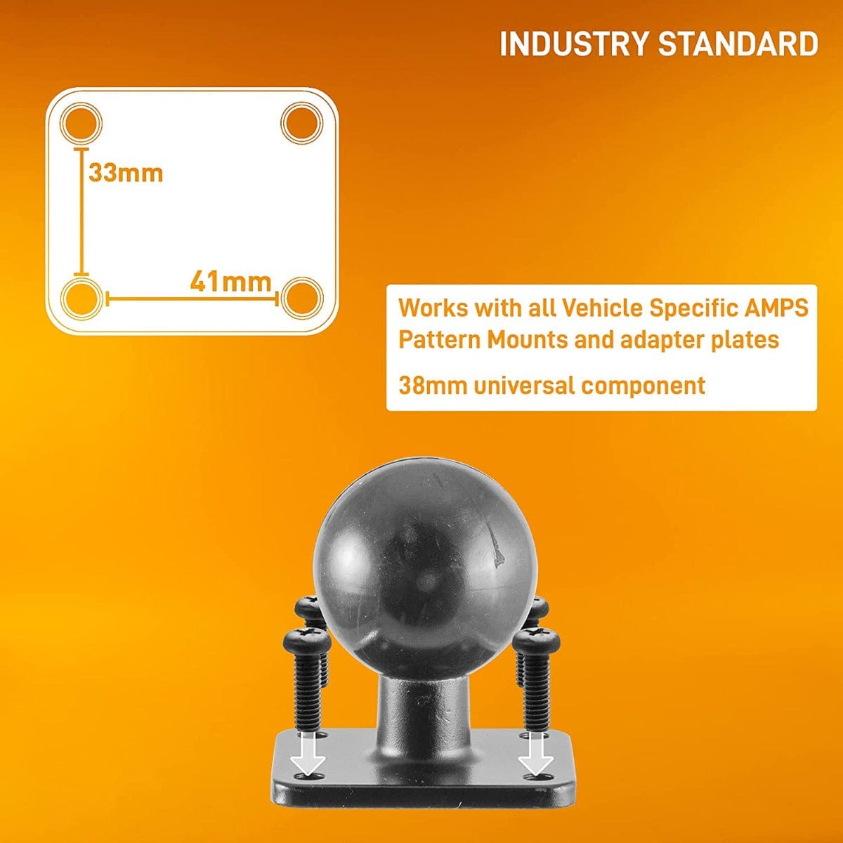 iBOLT™ 38mm / 1.5 inch Metal AMPS to VESA 75 x 75 / VESA 100 x 100 Mount