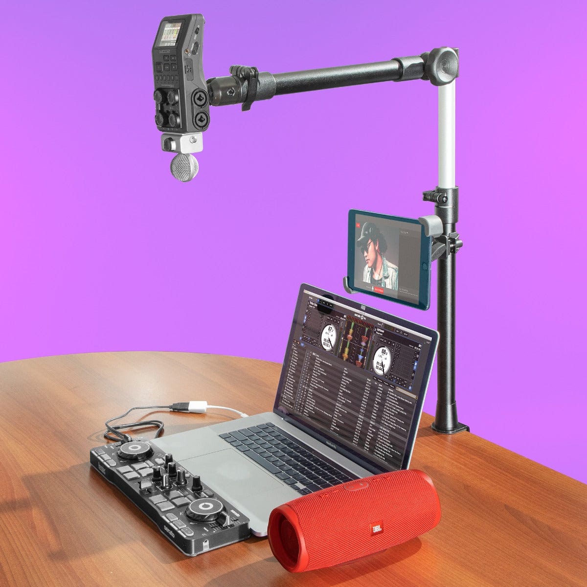 iBOLT Stream-Cast Overhead Camera Rig Desk Mount for DSLR Cameras for Top Down and Front Facing Photography