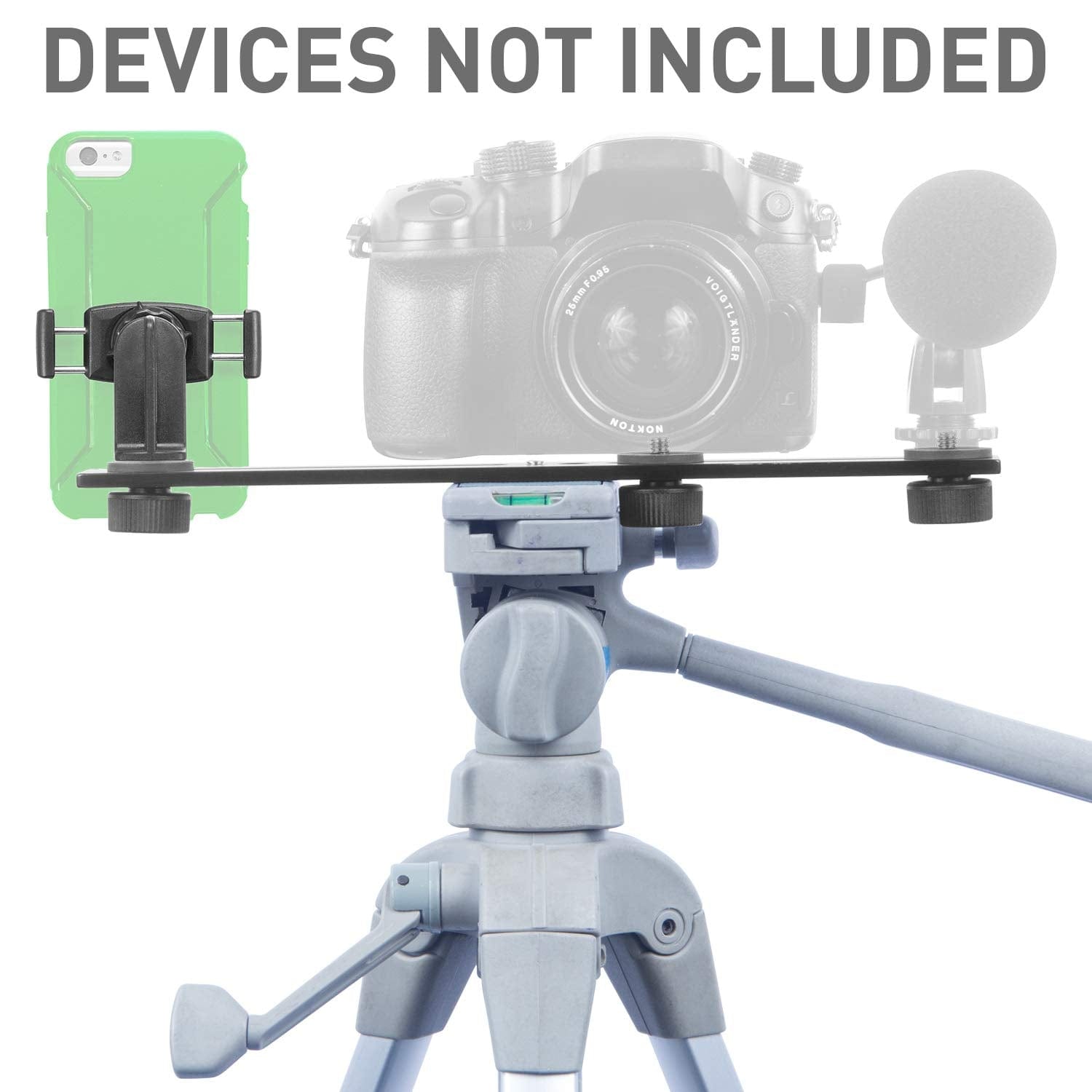iBOLT Mounts 3 Camera Slide Bar with Phone Holder - 10 inch