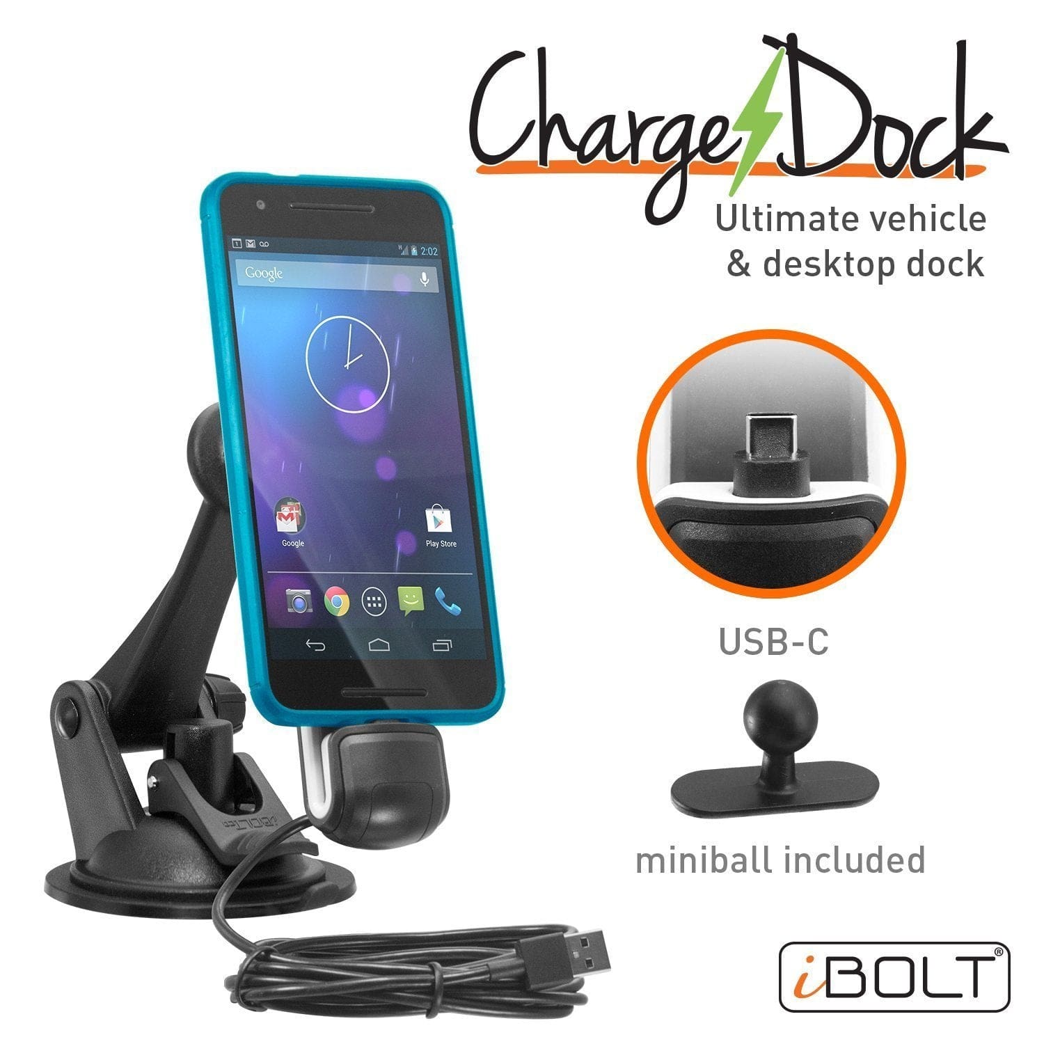 iBOLT Mounts ChargeDock USB-C