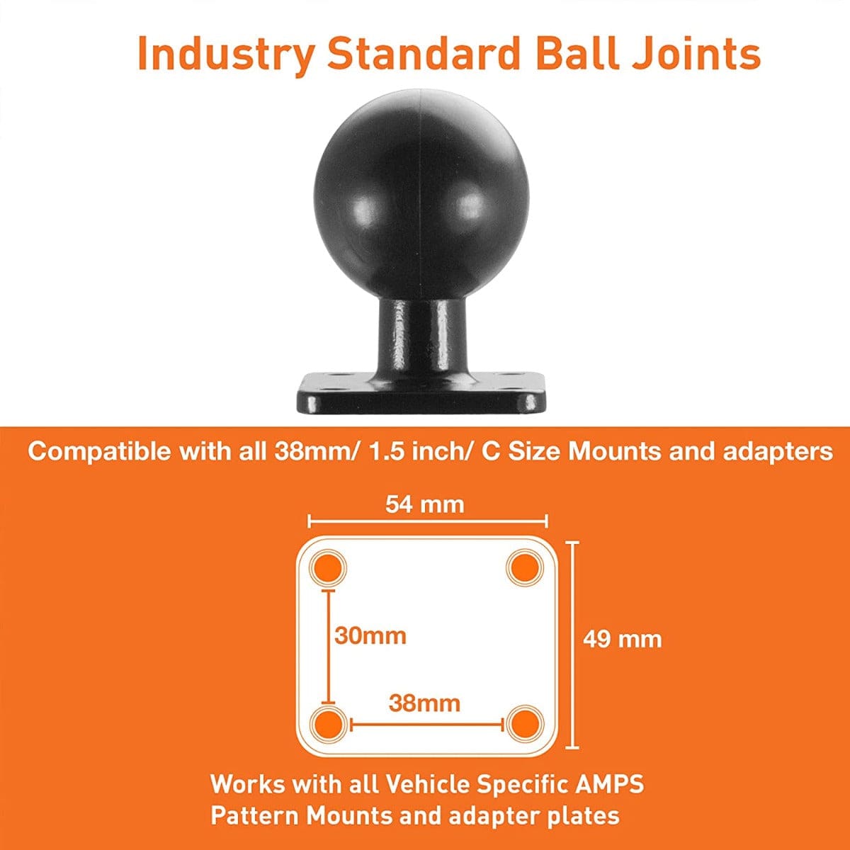iBOLT Mounts iBOLT™ 38mm / 1.5 inch Ball Metal AMPS Adapter Plate