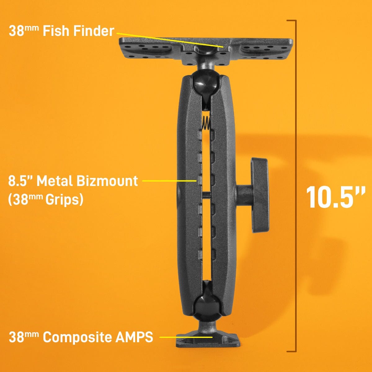 iBOLT Mounts iBOLT™ 38mm / 1.5 inch Universal Marine Electronic Fish Finder to Composite AMPS Mount