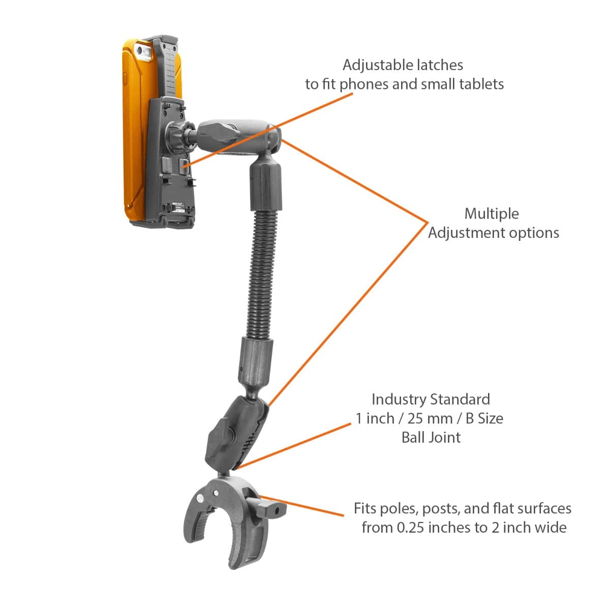 iBOLT Mounts iBOLT™ sPro2™ Accessibility Clamp Mount for Wheelchairs / Exercise Equipment