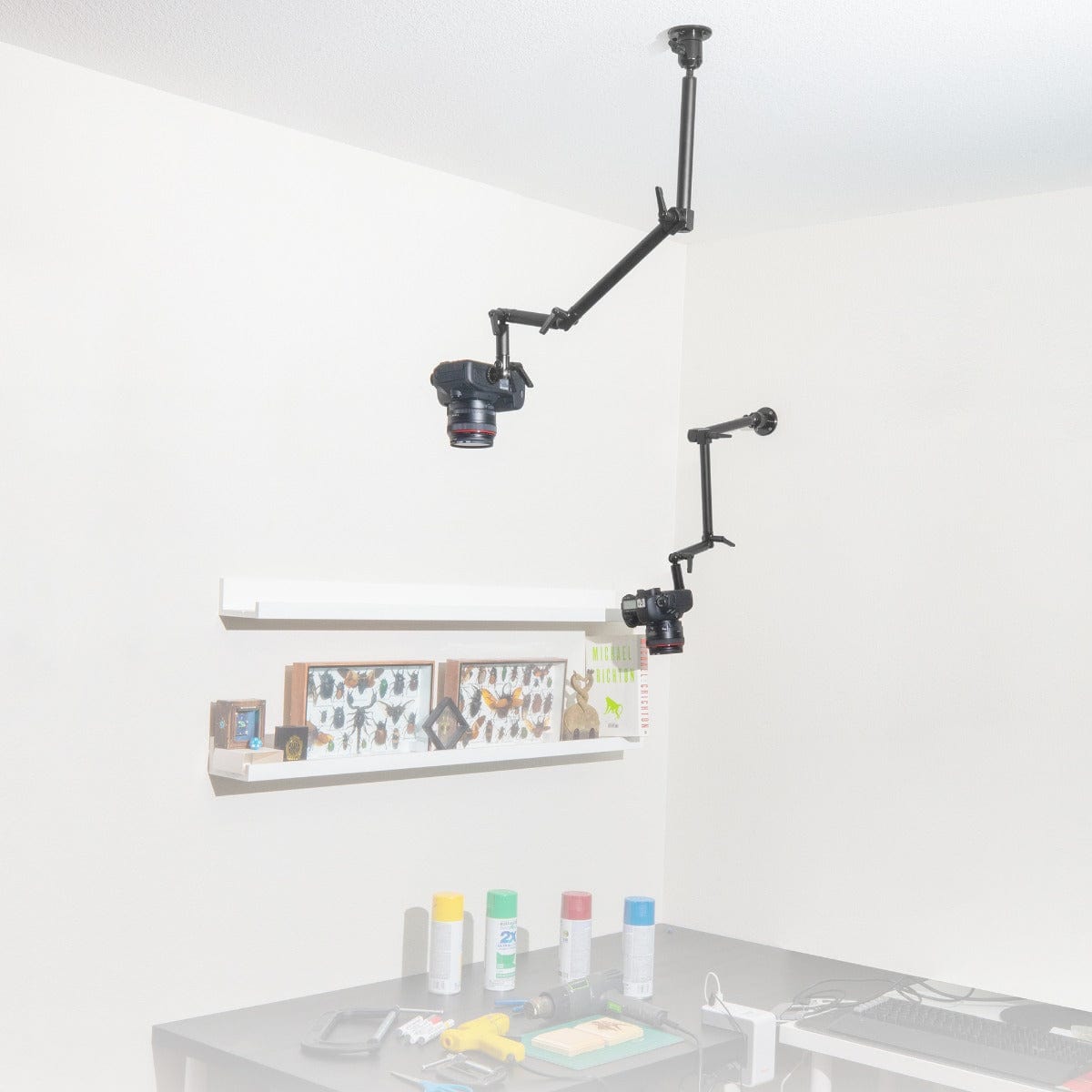 iBOLT Mounts iBOLT Stream-Cast Overhead Ceiling / Wall-Metal Multi-Angle Drill Base Mount for DSLR Cameras, Smartphones, Mini projectors