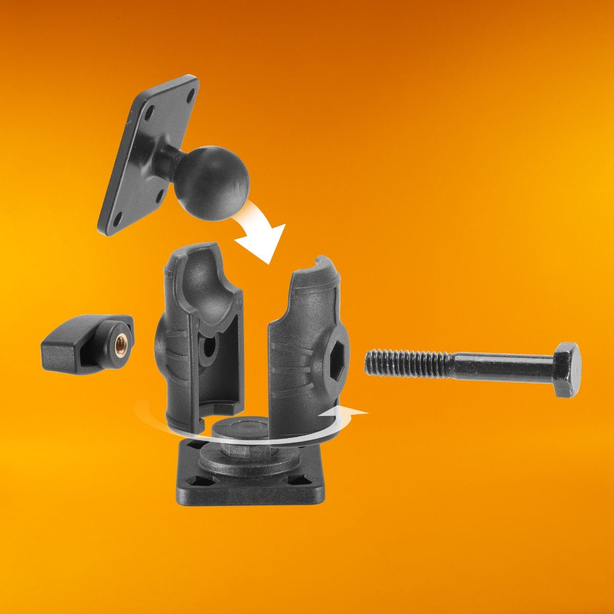 iBOLT Mounts iBOLT TabDock™ IncrediBOLT™ AMPS w/ 2” Single Socket Arm Drill Base