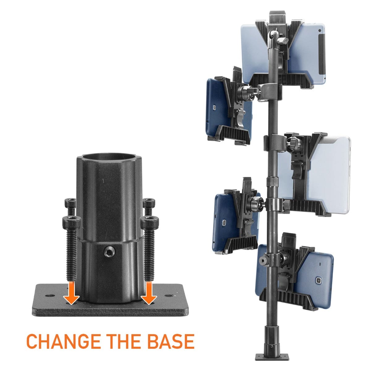 iBOLT Mounts iBOLT™ Tablet Tower- TabDock™ POS Clamp Mount - with 5 Tablet Holders