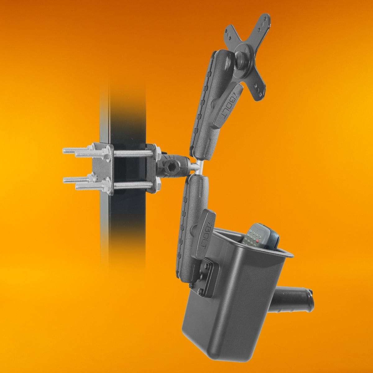 iBOLT Mounts iBOLT VESA 75x75 mm/ 100x100 mm Dual XL Barcode Scanner Forklift Pillar Mount