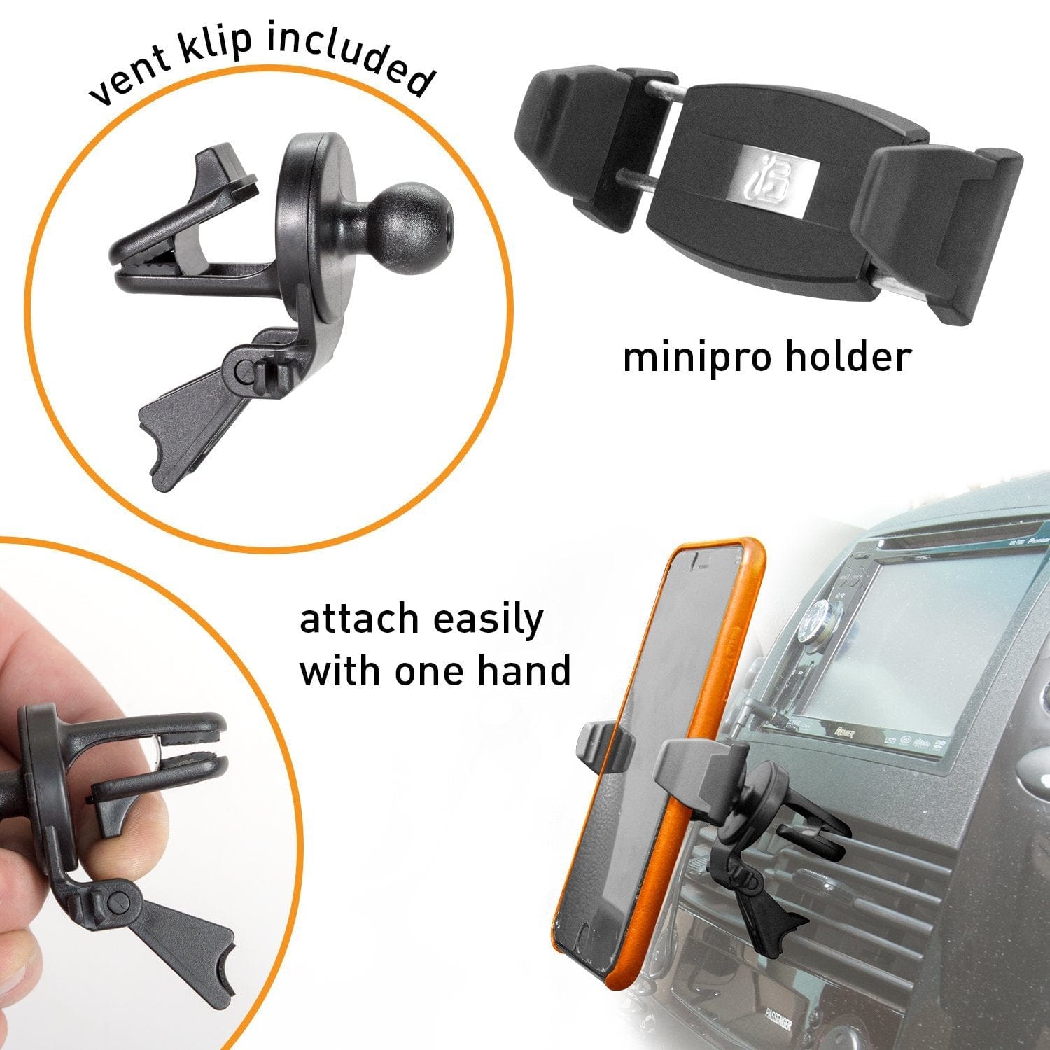 iBOLT Mounts miniProXL™ Vent Kit for all Smartphones