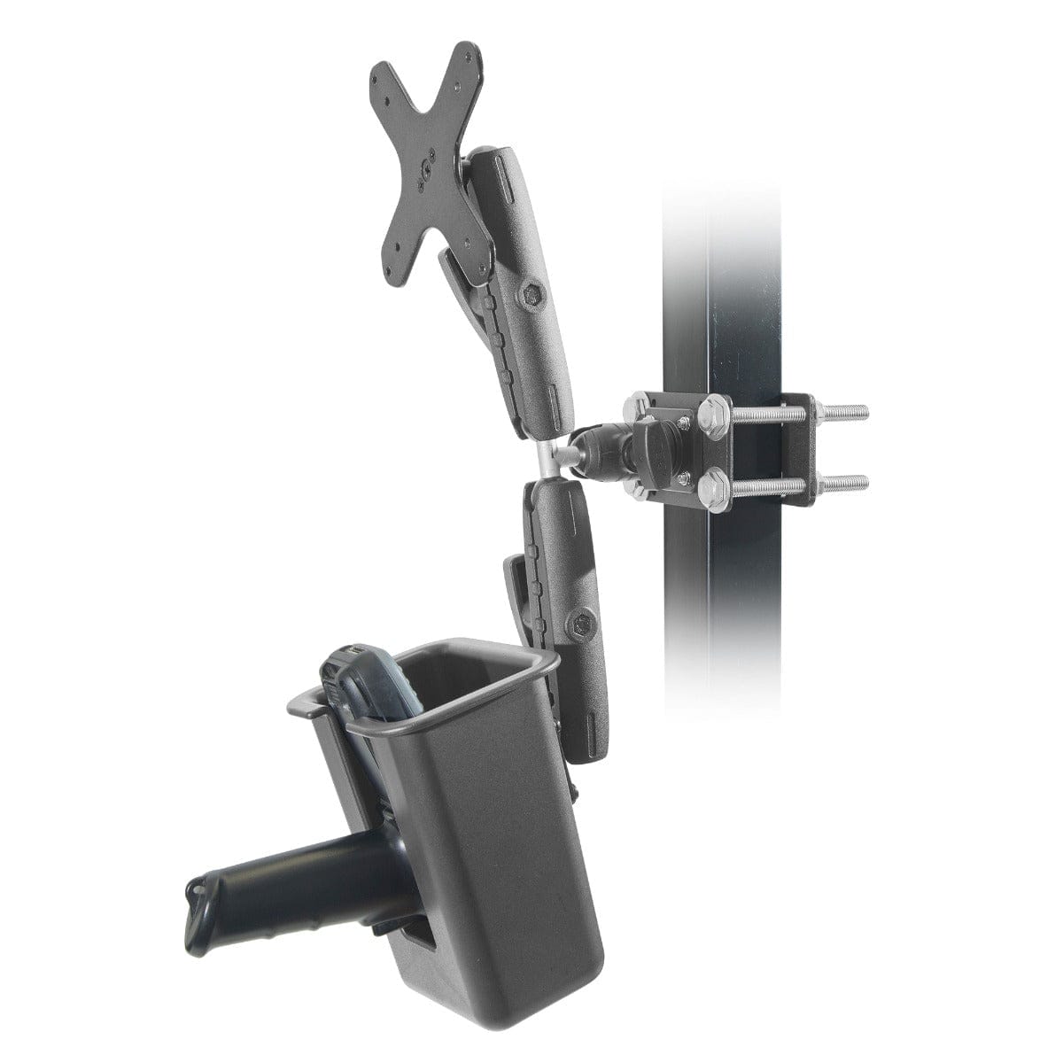 iBOLT VESA 75x75 mm/ 100x100 mm Dual XL Barcode Scanner Forklift Pillar Mount