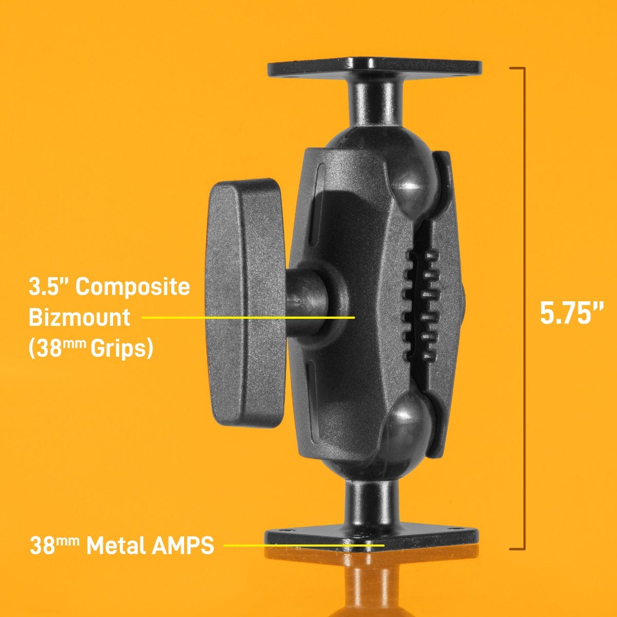 iBOLT™ 38mm / 1.5 inch Metal Rectangular AMPS to AMPS Drill Base Mount