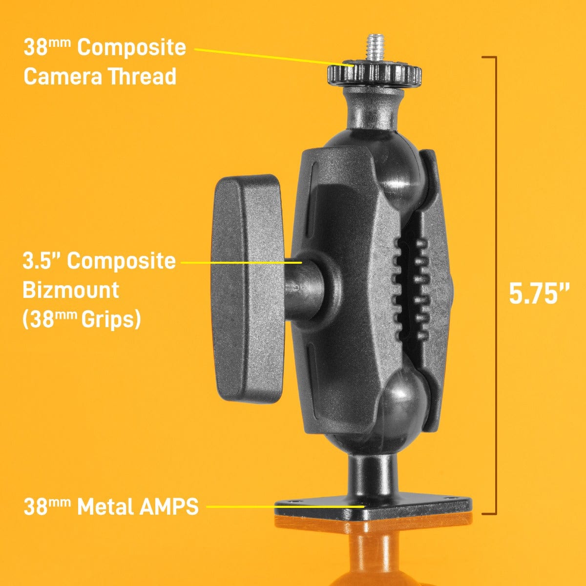iBOLT™ 38mm / 1.5 inch Metal AMPS to ¼ 20” Camera Screw Mount