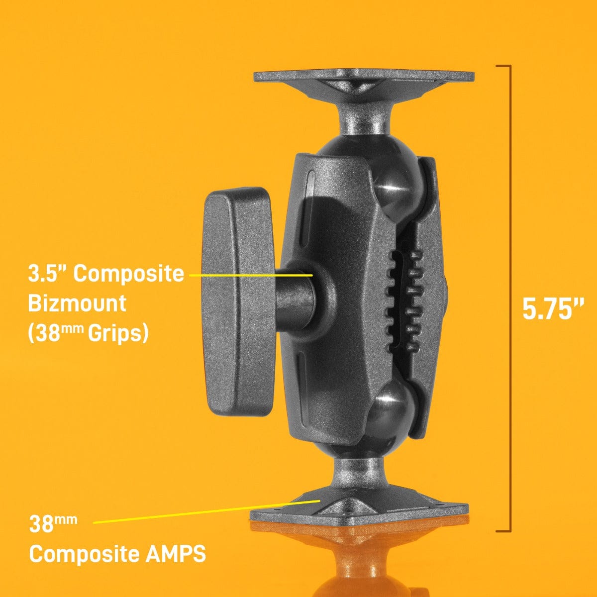 iBOLT™ 38mm / 1.5 inch Composite Rectangular AMPS to AMPS Drill Base Mount