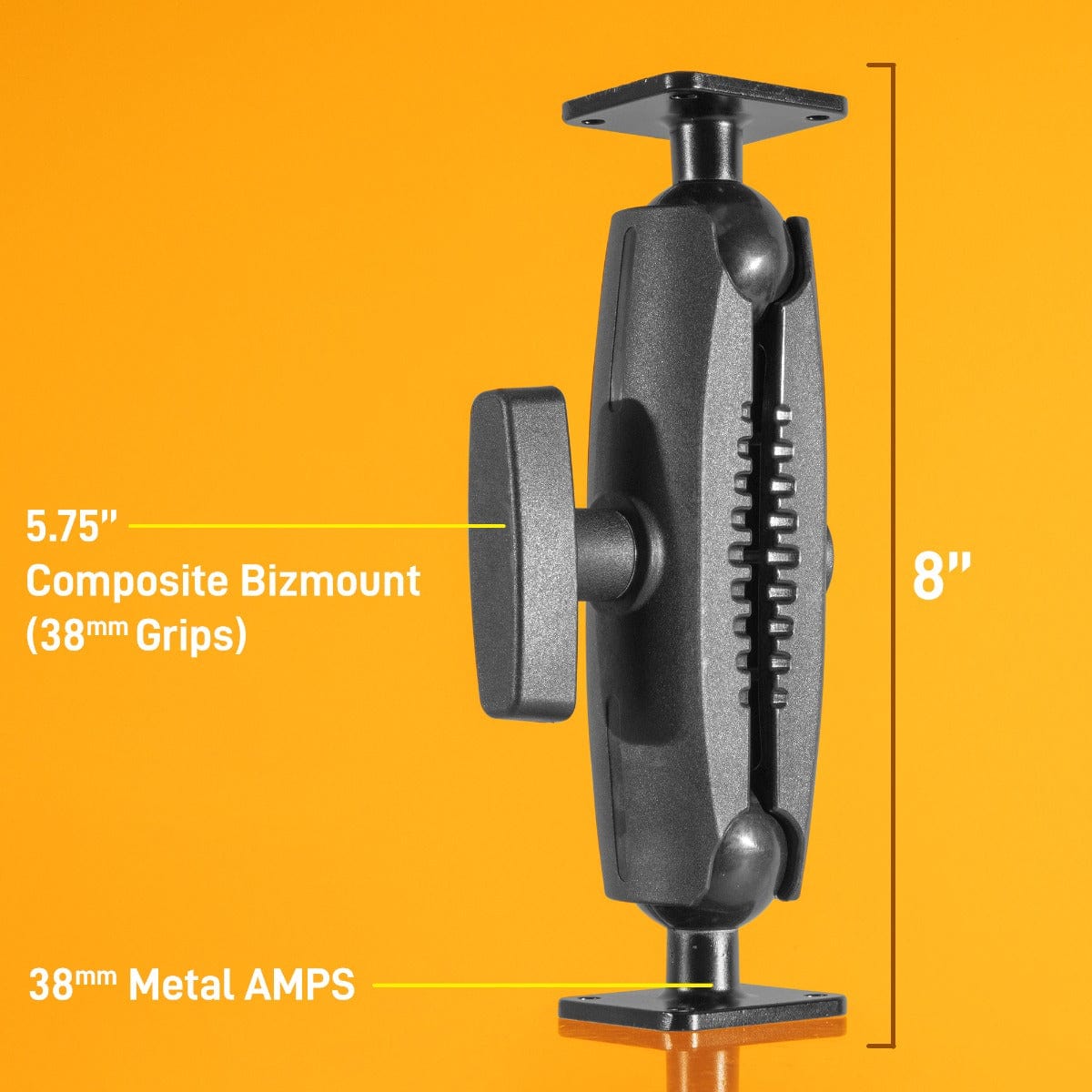 iBOLT™ 38mm / 1.5 inch Metal Rectangular AMPS to AMPS Mount