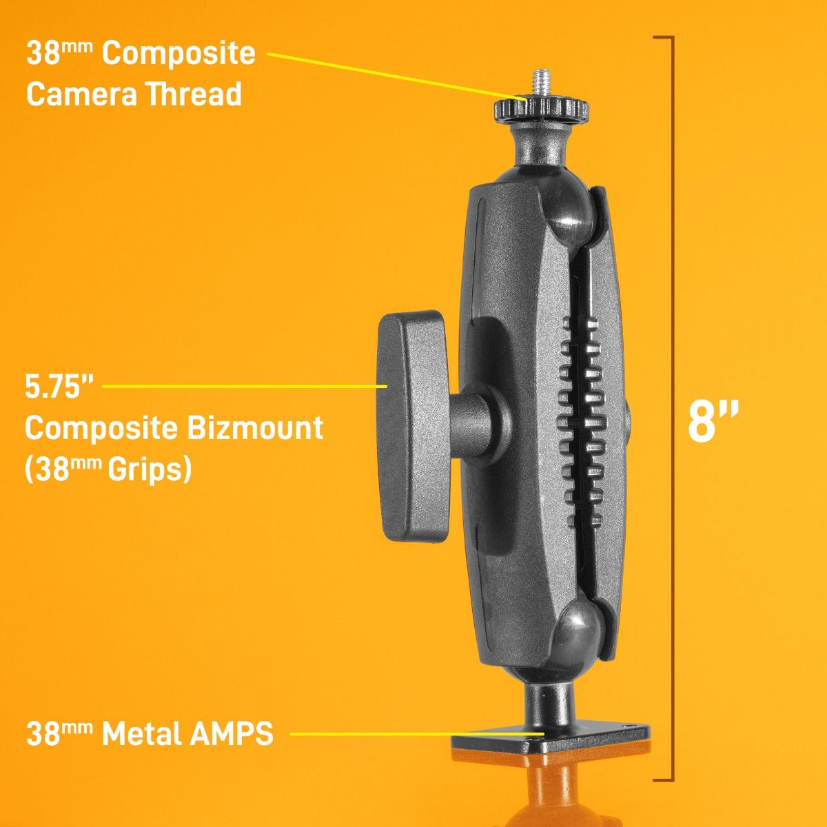 iBOLT™ 38mm / 1.5 inch Metal AMPS to ¼ 20” Composite Camera Screw Mount