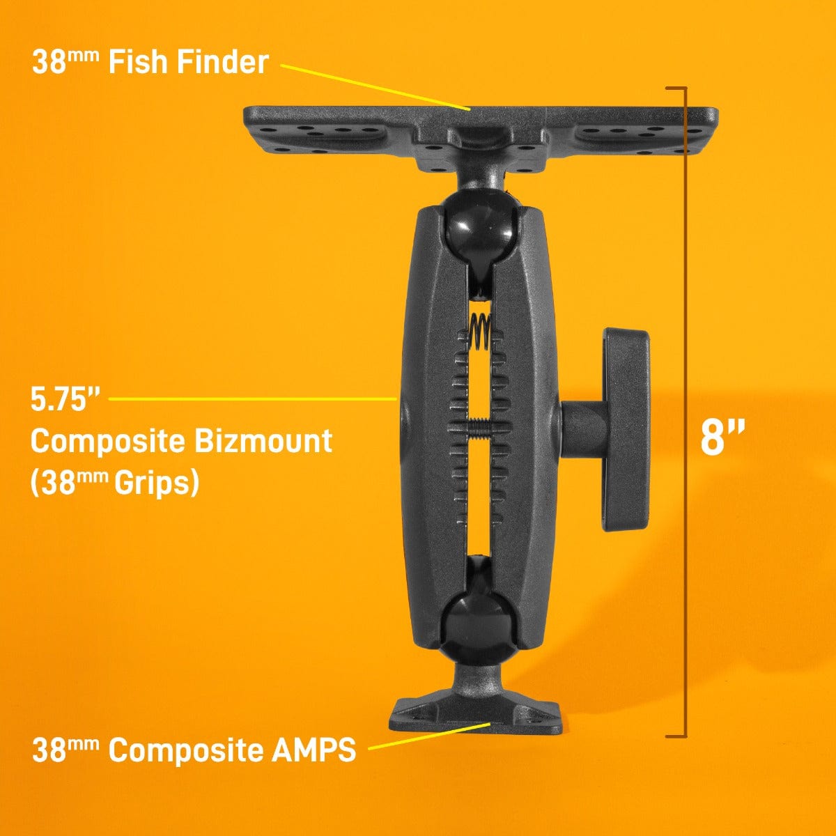 iBOLT™ 38mm / 1.5 inch Composite Universal Marine Fish Finder to Composite AMPs Mount