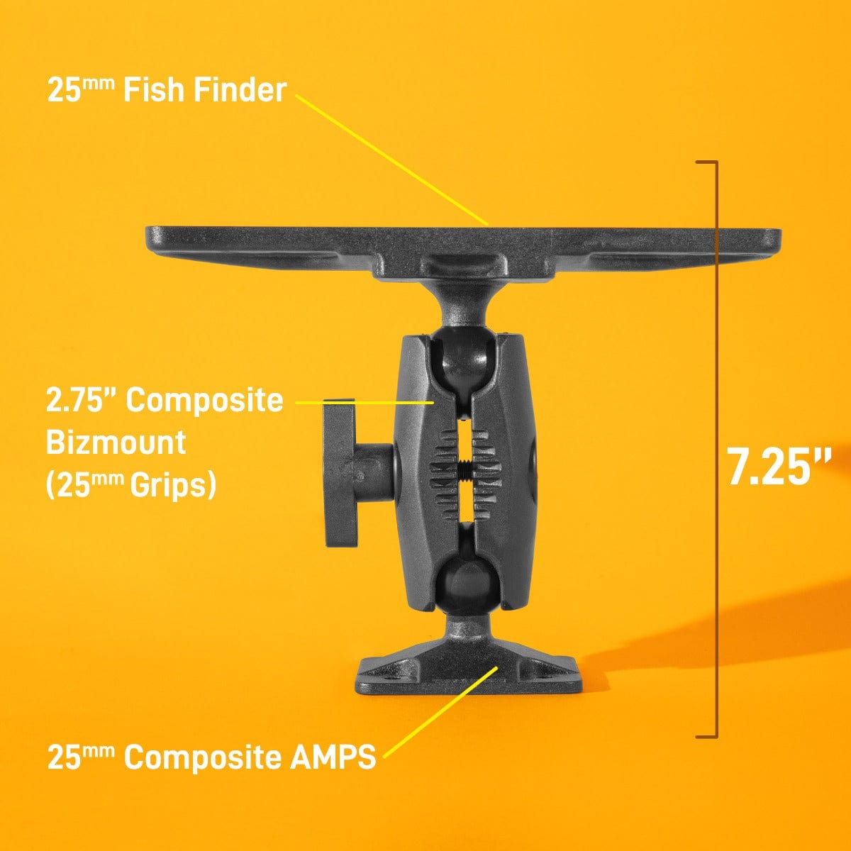 iBOLT™ 25mm / 1 inch Universal Marine Electronic Fish Finder to AMPS Mount
