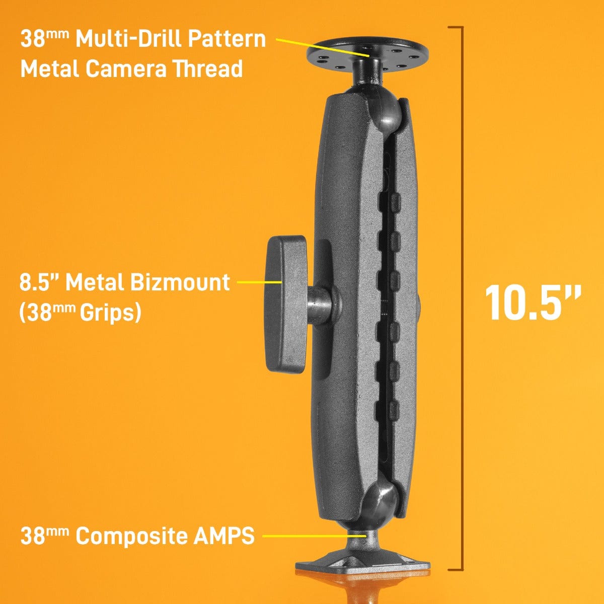 iBOLT™ 38mm / 1.5 inch Composite AMPS to ¼ 20” Metal Camera Screw Mount