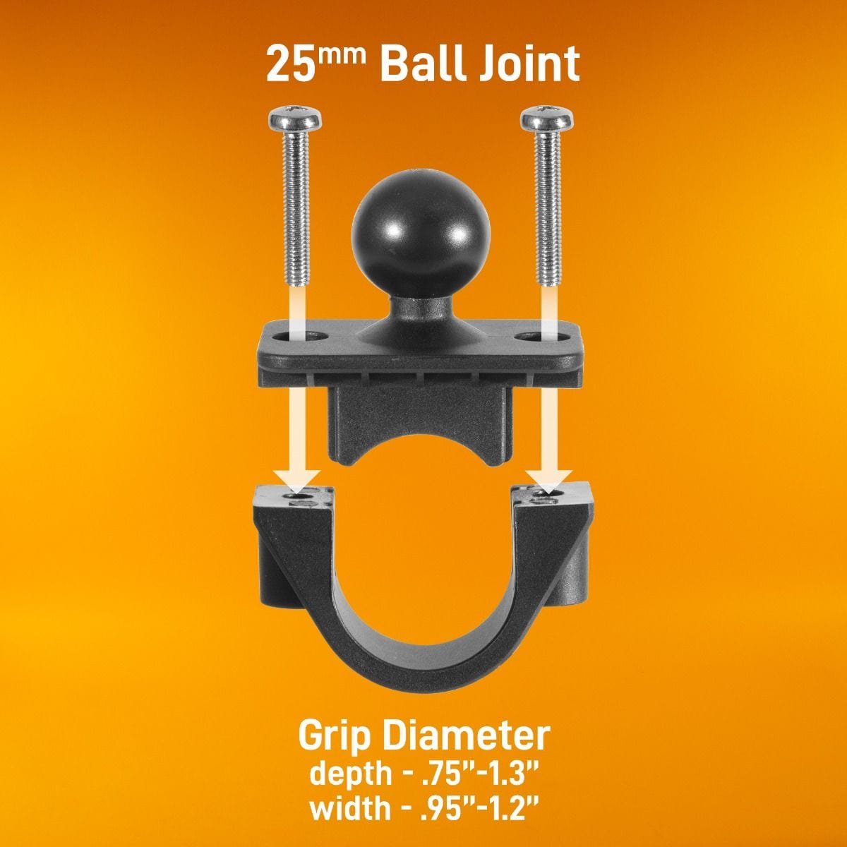 iBOLT™ 1 inch / 25mm Composite Motorcycle / Bicycle Handlebar, Pole, Post mount