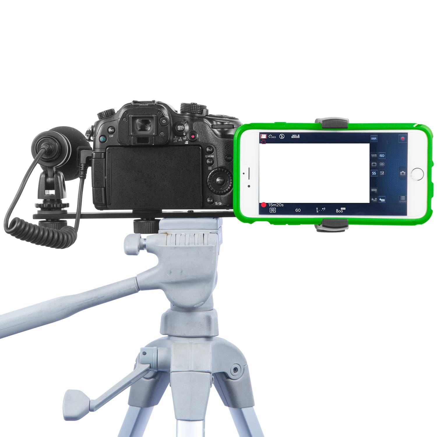 3 Camera Slide Bar with Phone Holder - 10 inch