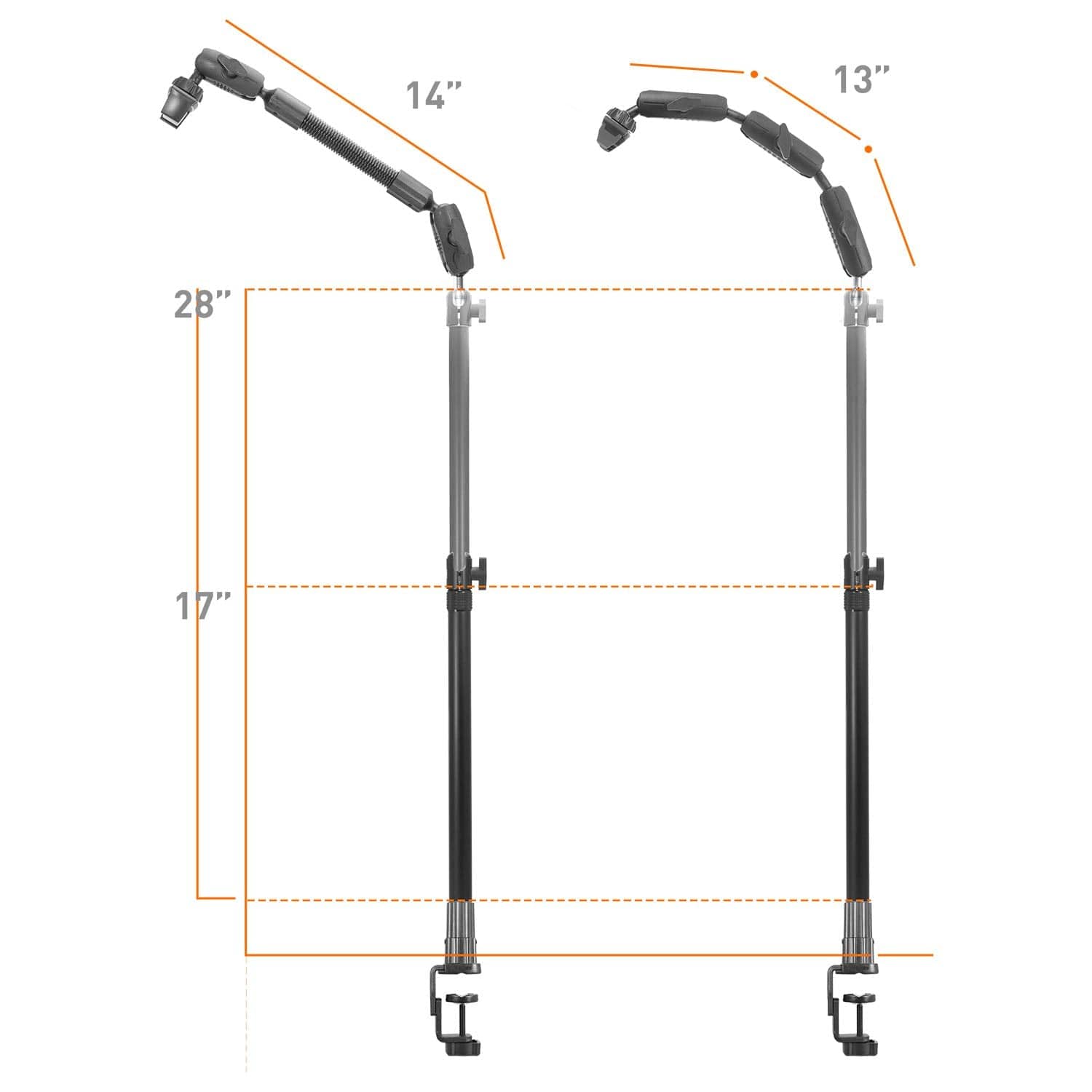 Stream-Cast Clamp Bendable Overhead Phone Mount