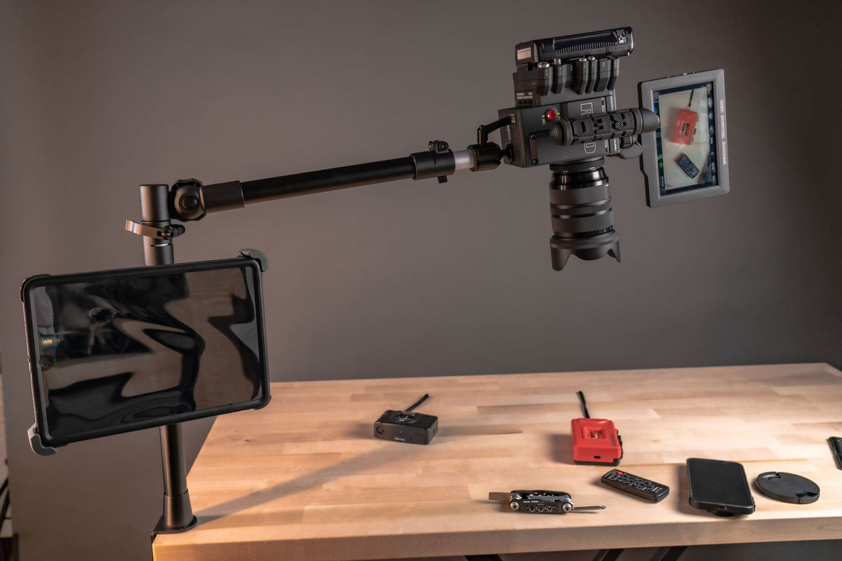 iBOLT mounting setup in a content creation workspace